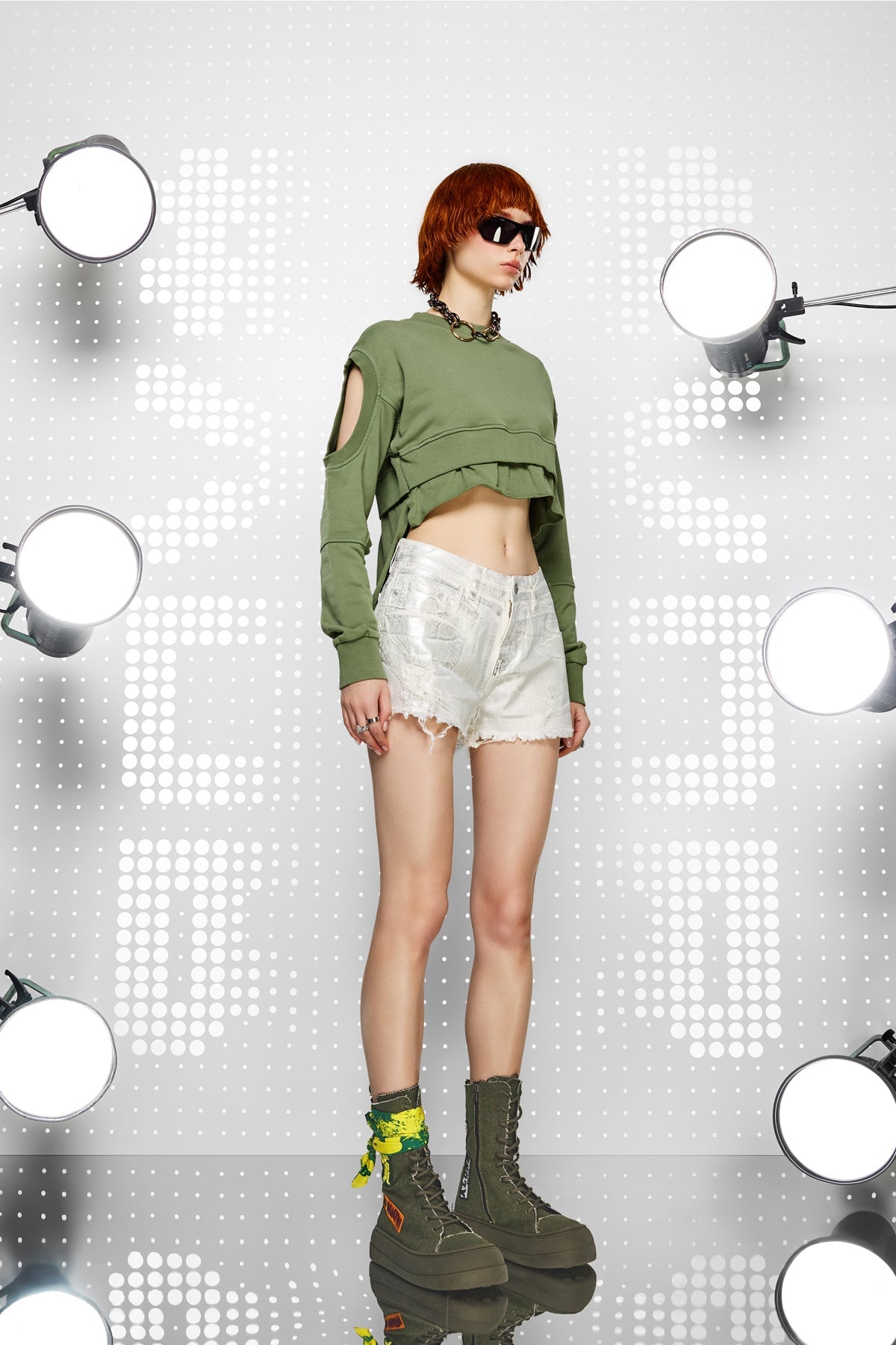 Silver Off White Shorts 15107