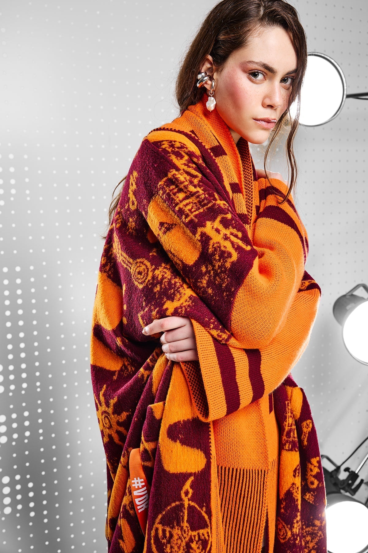 Bordo Orange Cardigan 15440