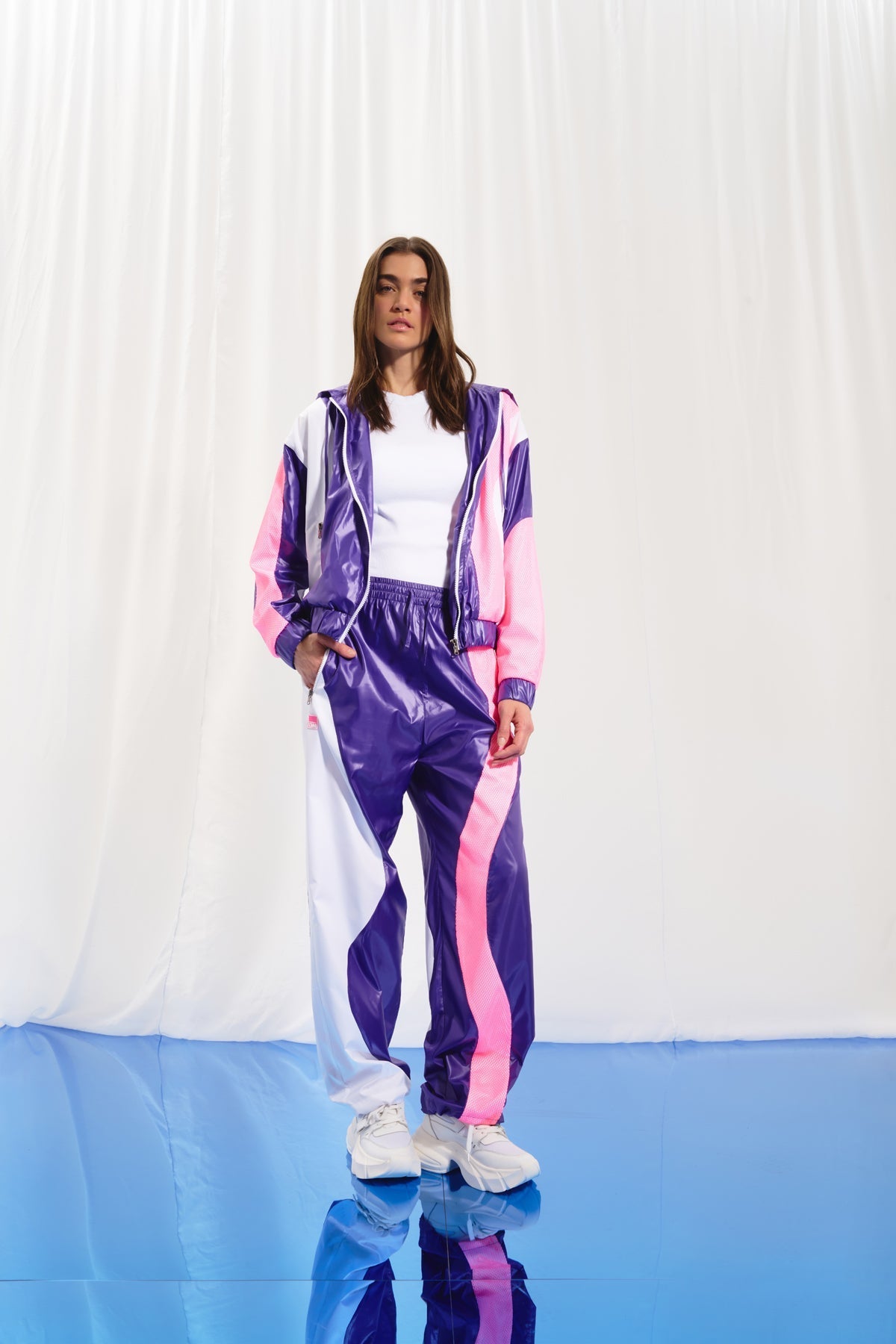 Purple White Trousers 17329
