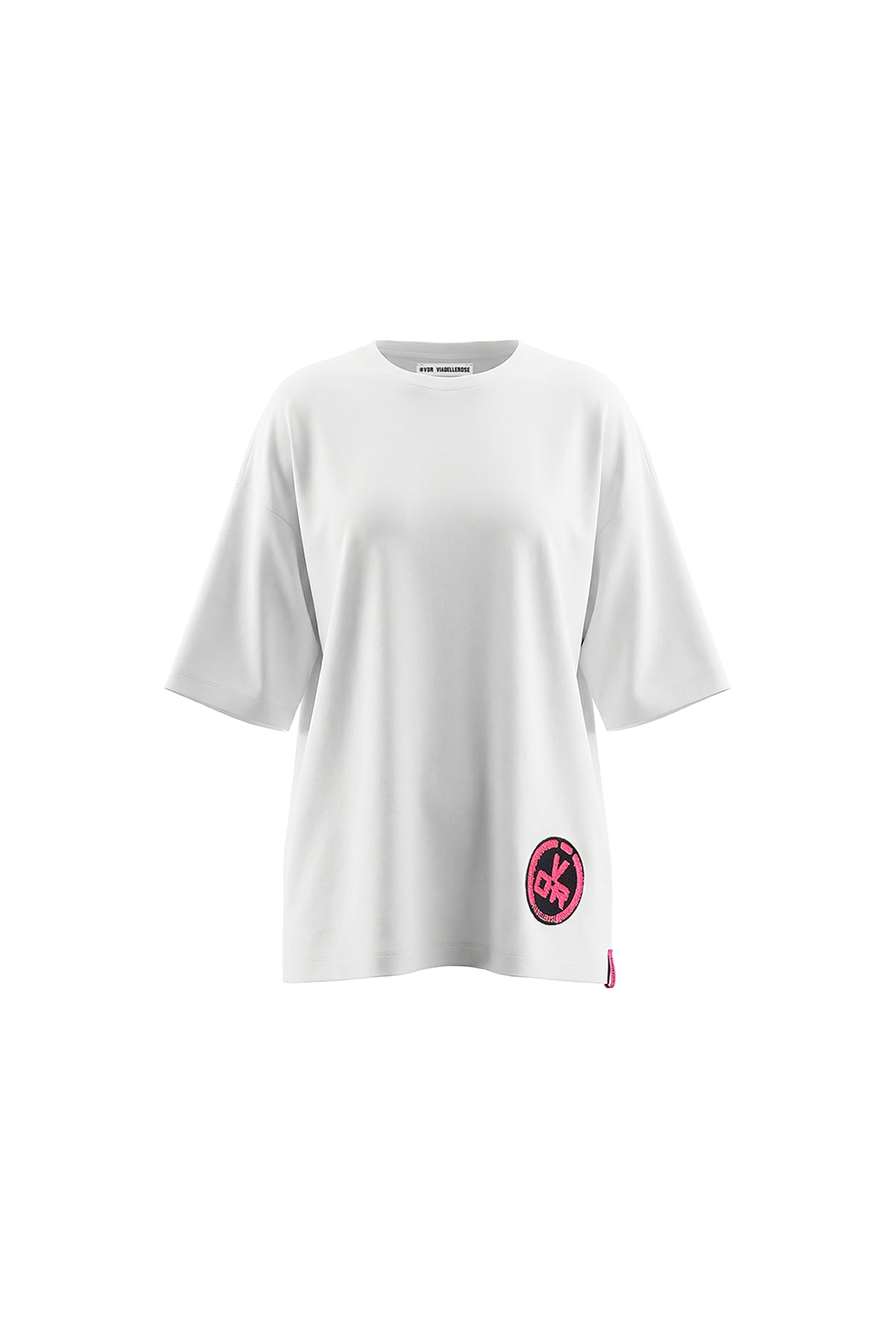 White Back Logo Print Oversize Tunic T-shirt 19024