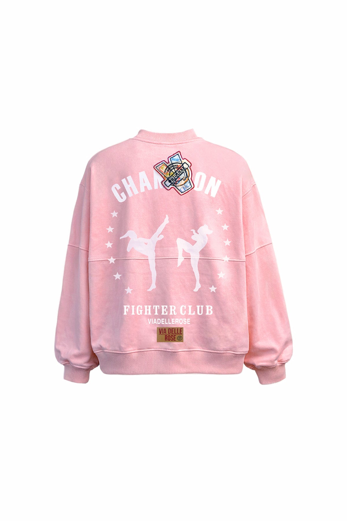 Pink Patch Detail Zip Sweatshirt Sweatshirt 19099