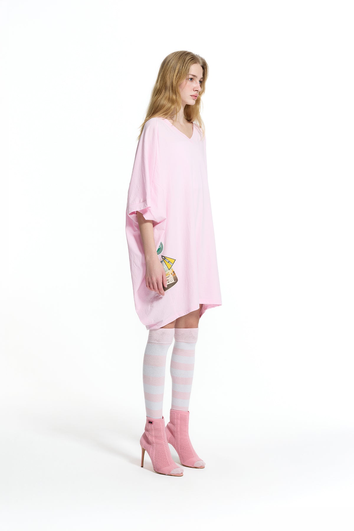 Pink Printed Oversized Tunic 19157