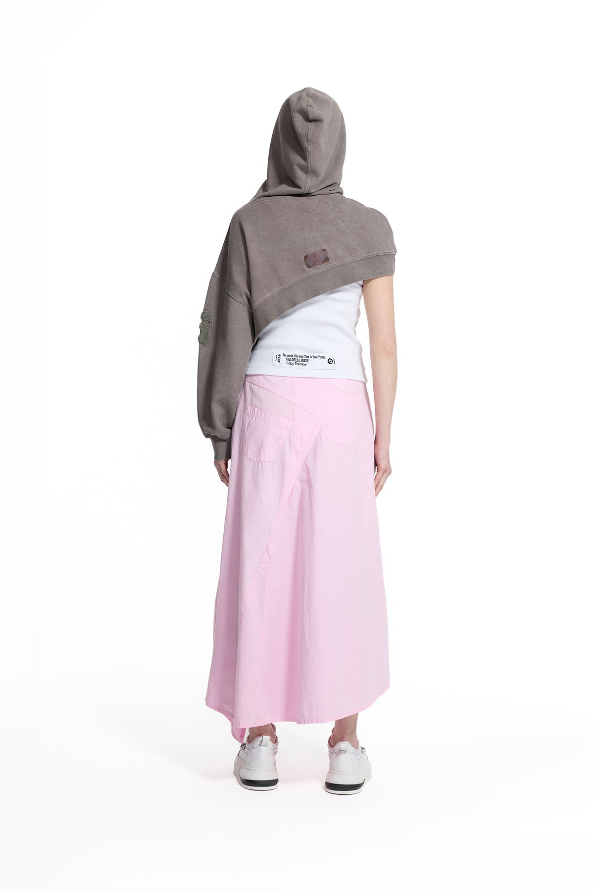 Mink Beige Asymmetric One Sleeve Sweatshirt 19197