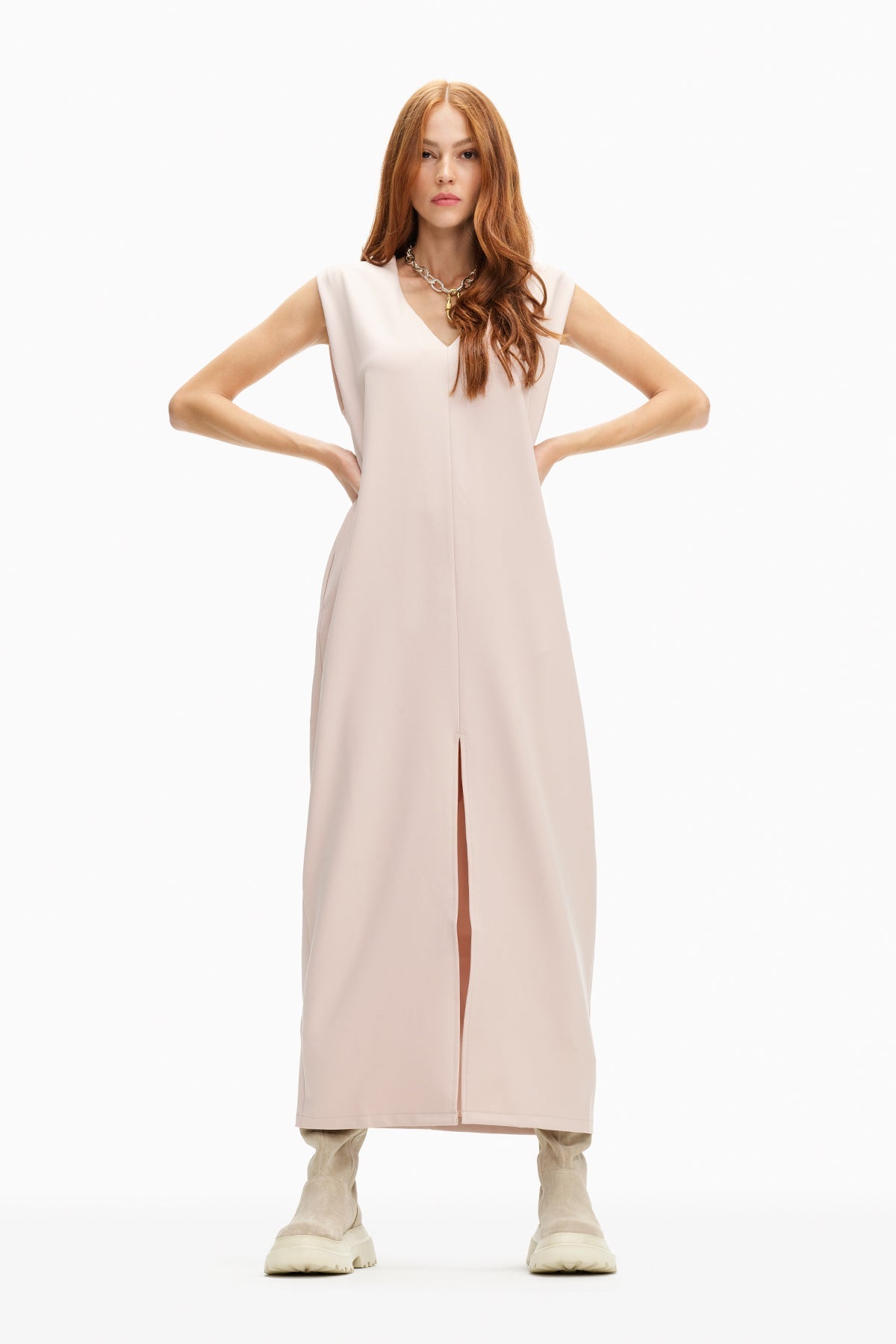 Beige Dress 10077