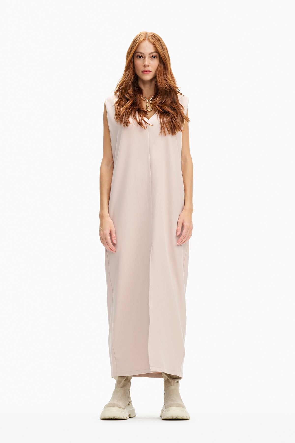Beige Dress 10077