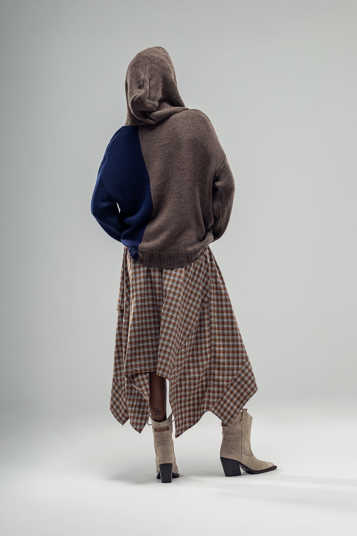 Camel Brown Grey Skirt 20159