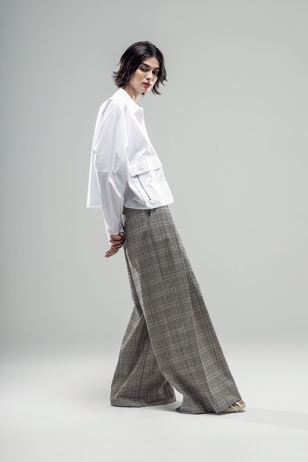 Beige Black Trousers 20186