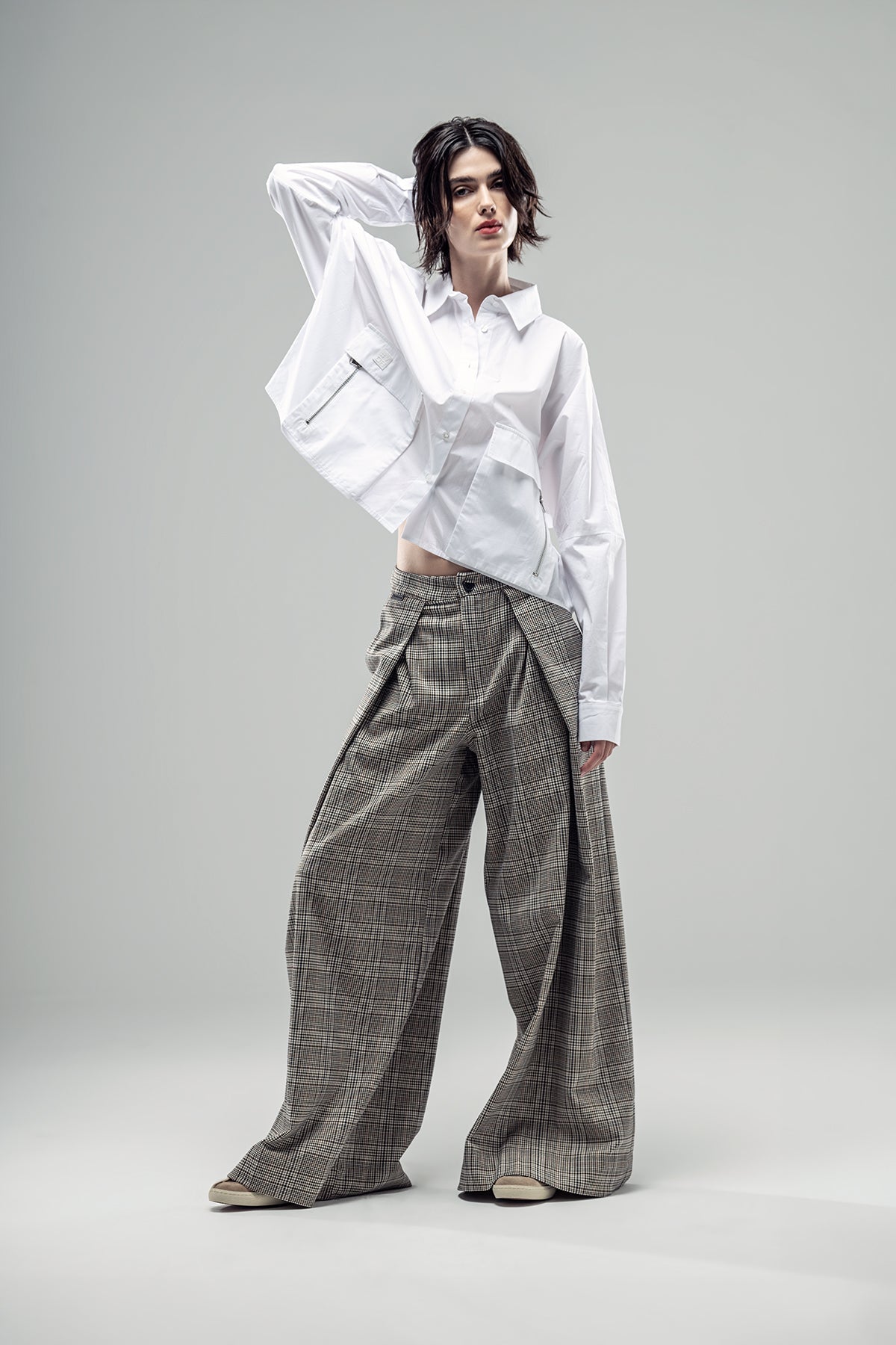 Beige Black Trousers 20186
