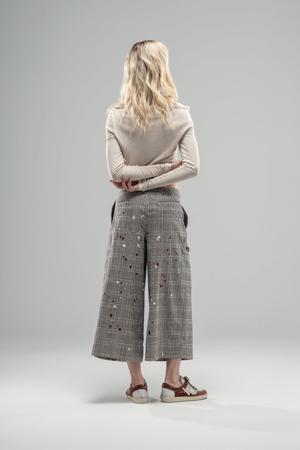 Beige Black Trousers 20250