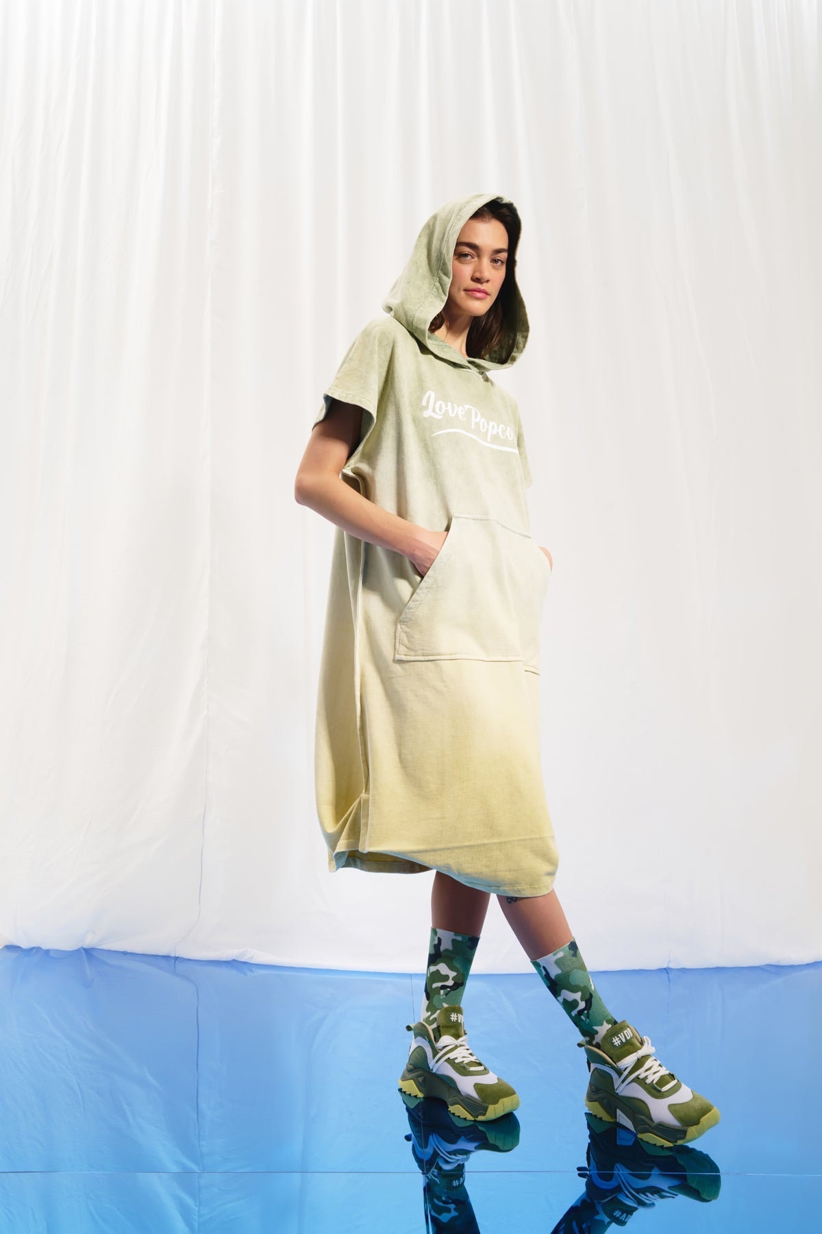 Olive Green White Sneakers Lee7