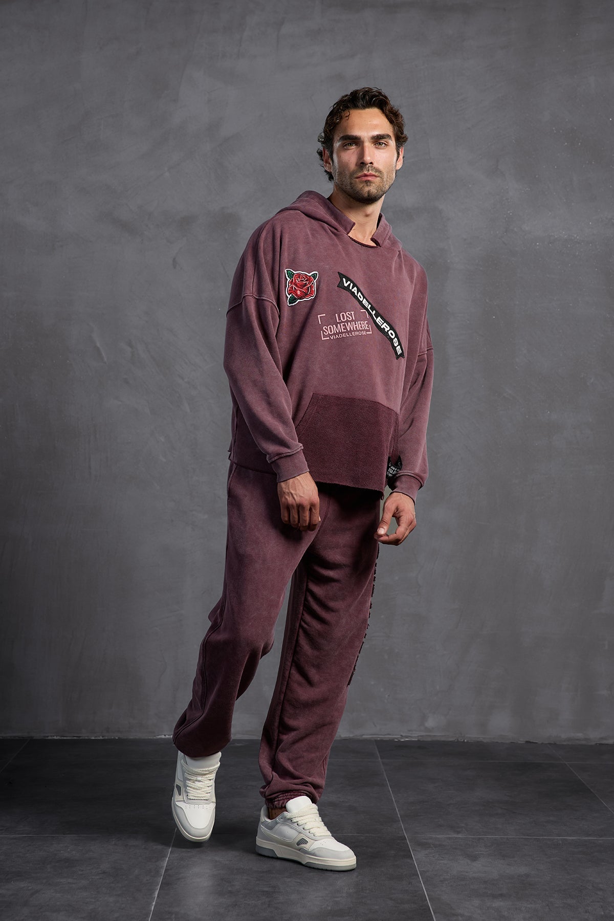 Burgundy Slim Leg Trousers 10005