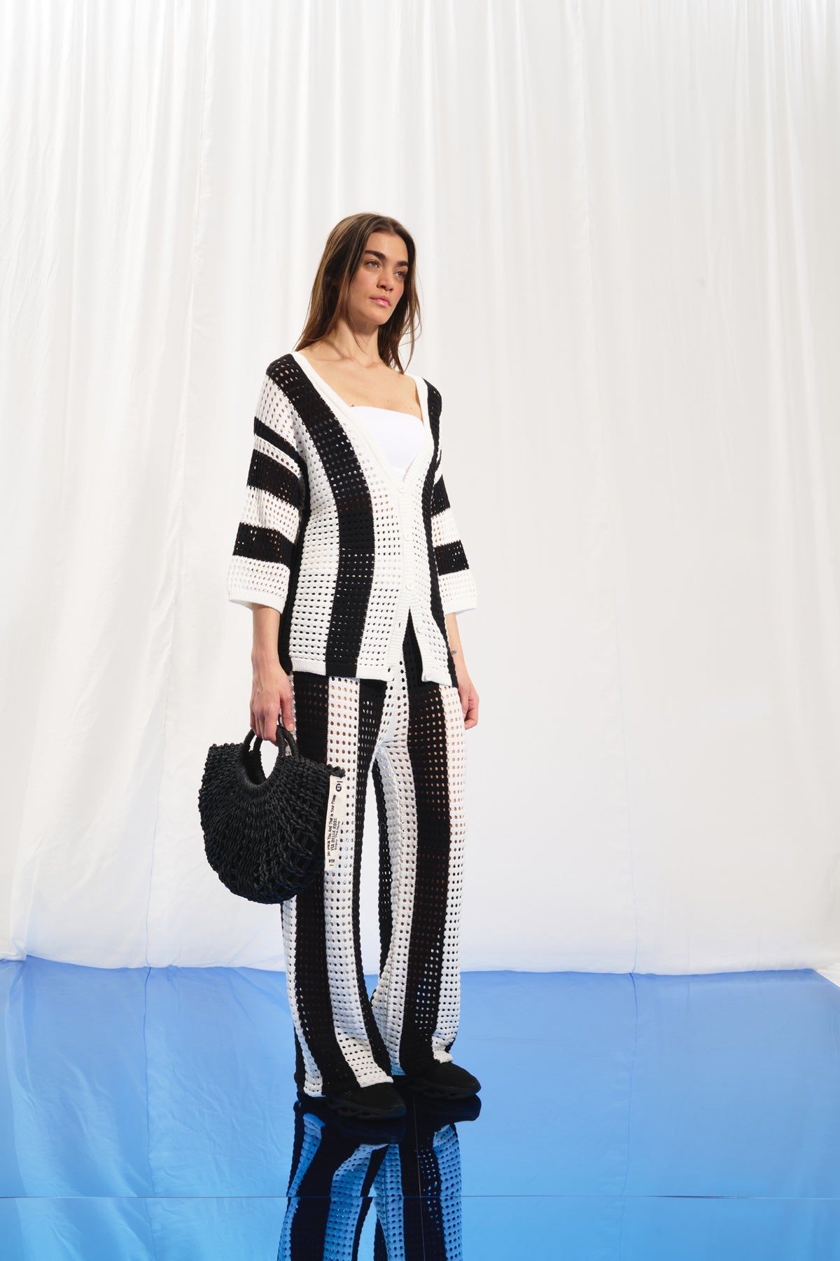 Black Off White Cardigan 17174