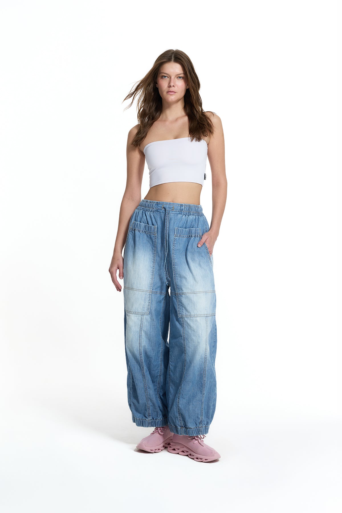 Blue Denim Jogger Trousers 19002