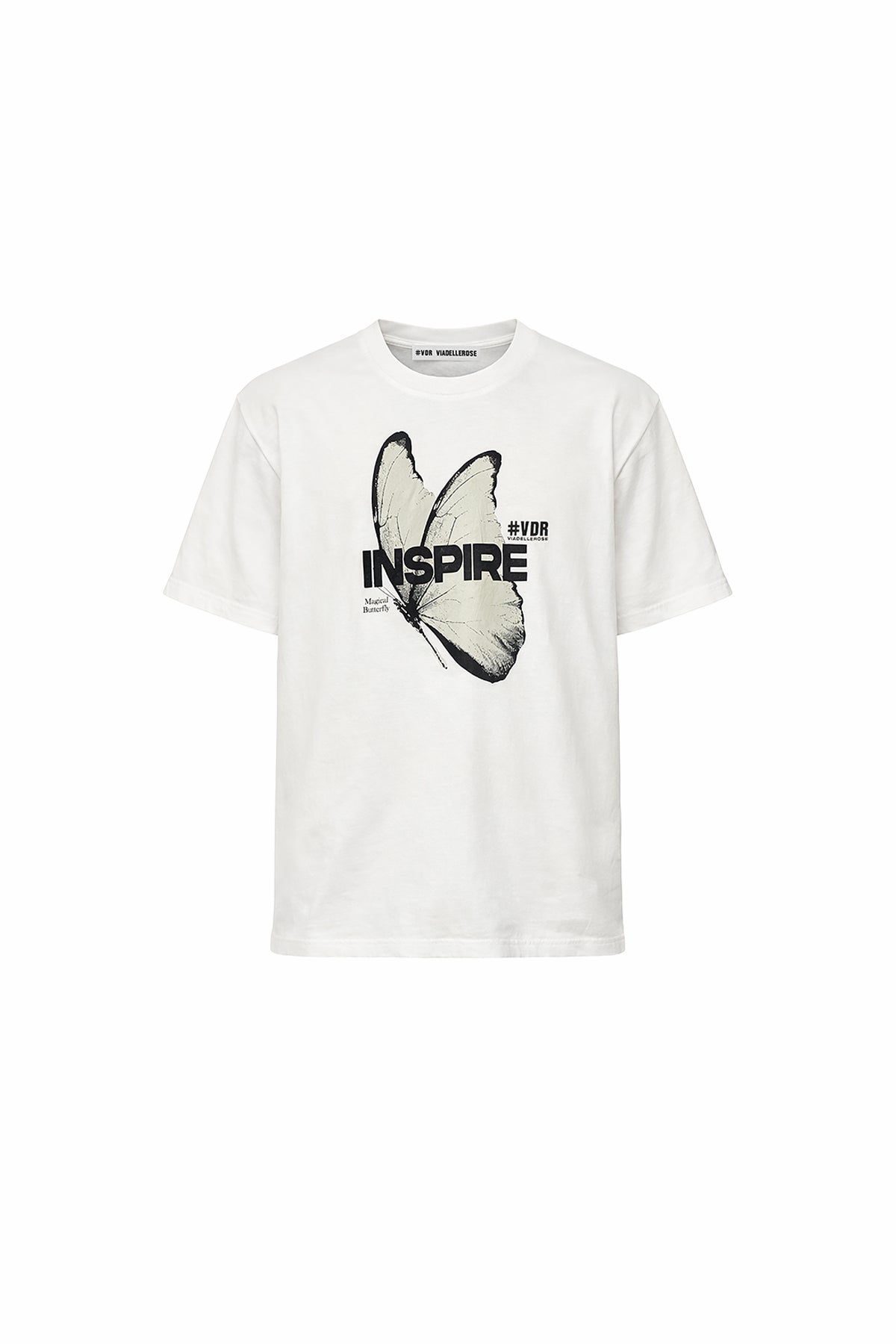 White Butterfly Print Oversize T-shirt 19080