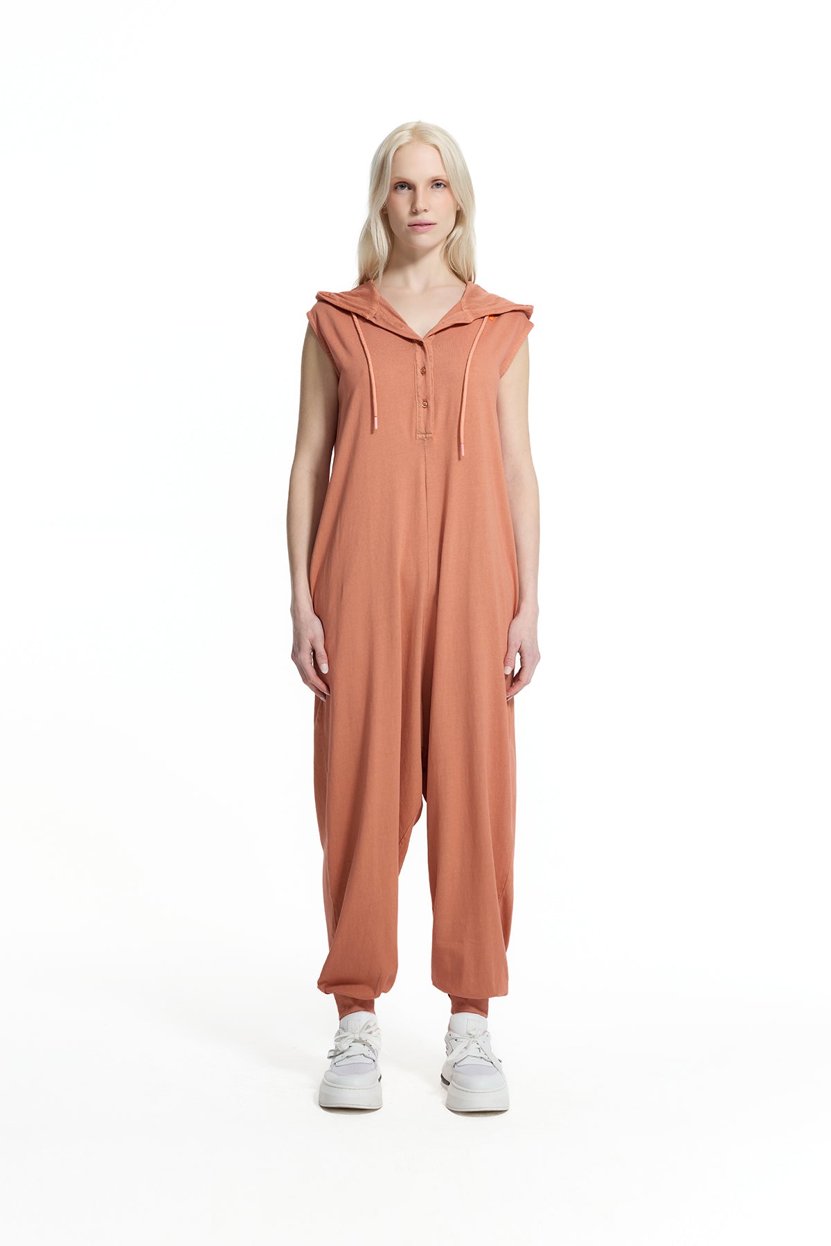 Biscuit Beige Patch Detail Jogger Jumpsuit 19089