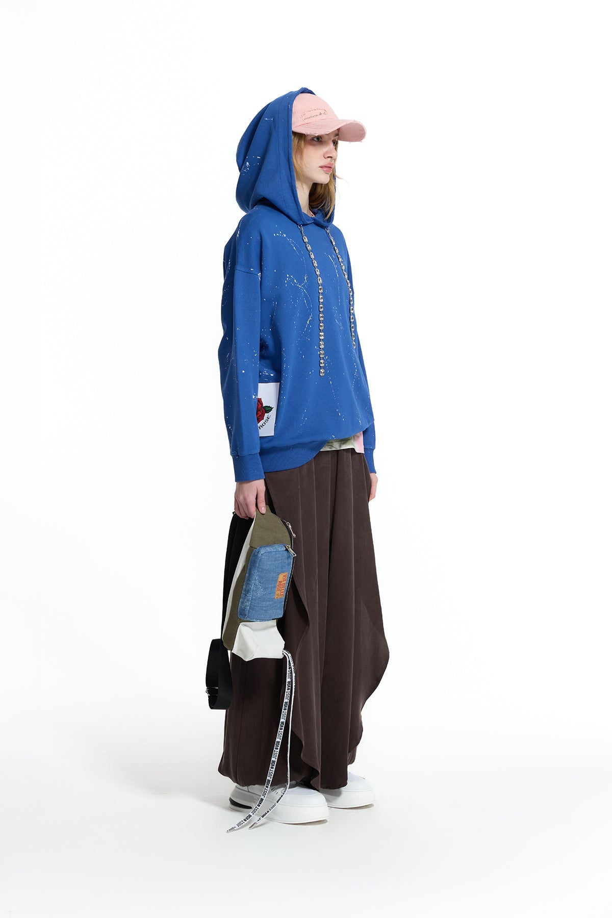 Royal Stone Detail Paint Effect Hooded Sweatshirt 19093