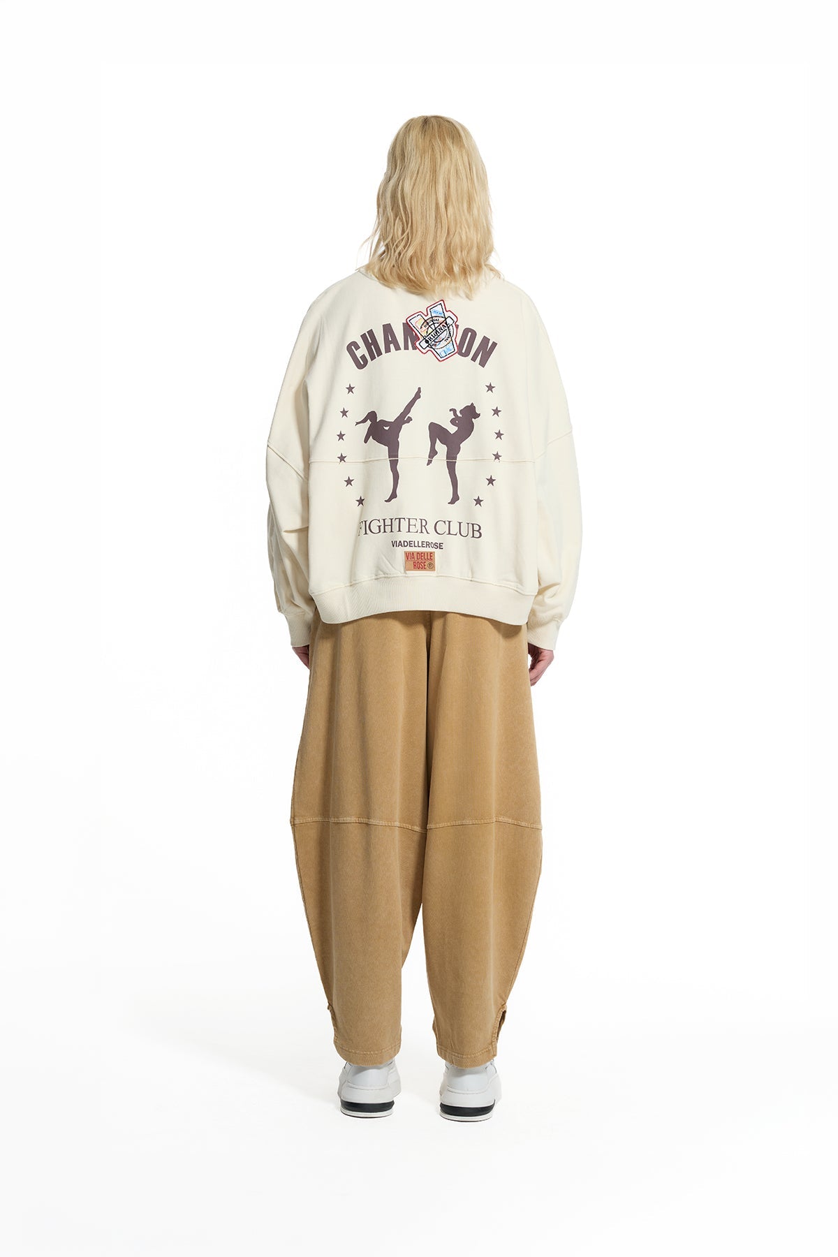Cream Patch Detail Zip Sweatshirt Sweatshirt 19099