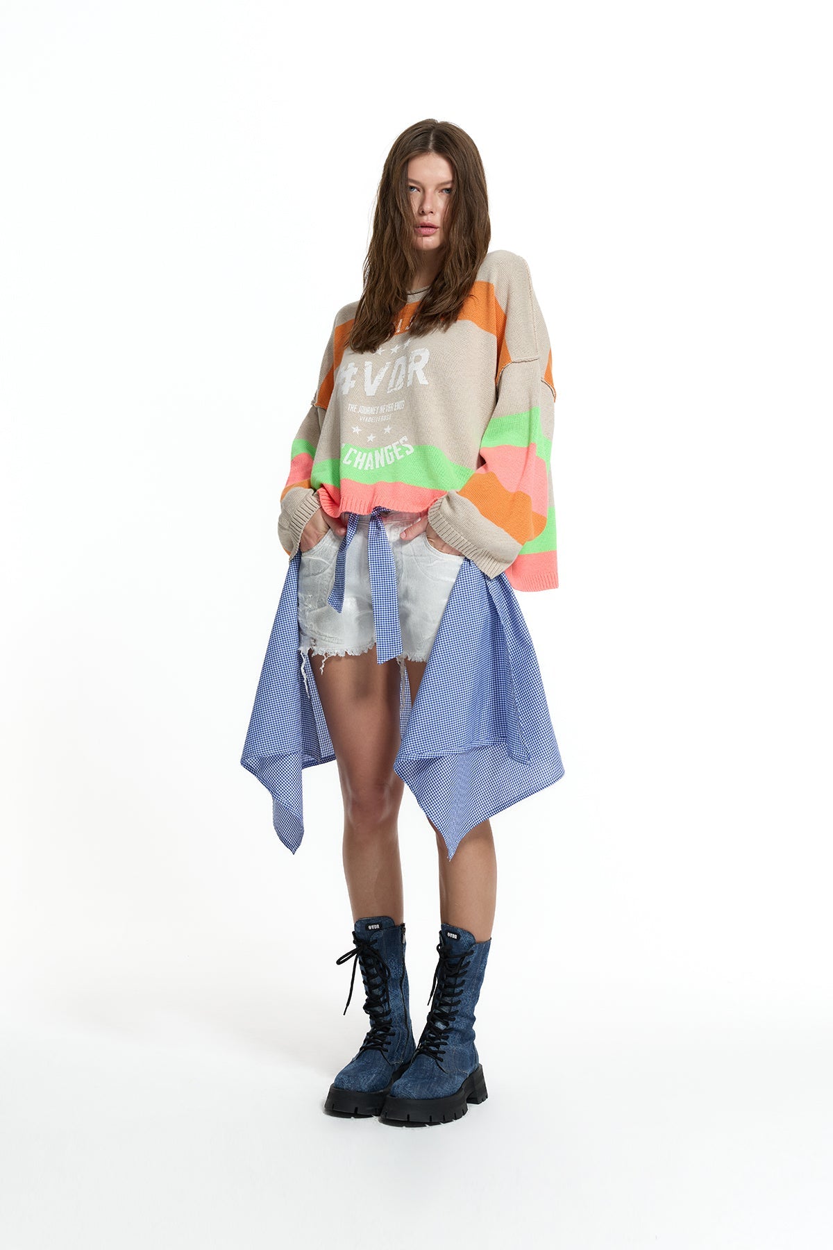 Multicolor Knit Sweater 19218
