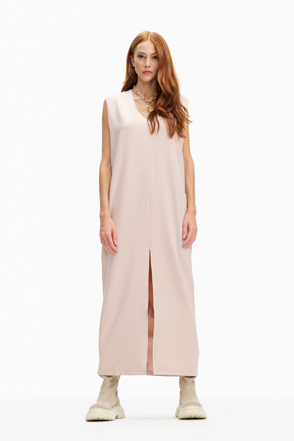 Beige Dress 10077