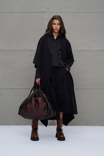 Black Oversized Long Cardigan 18047
