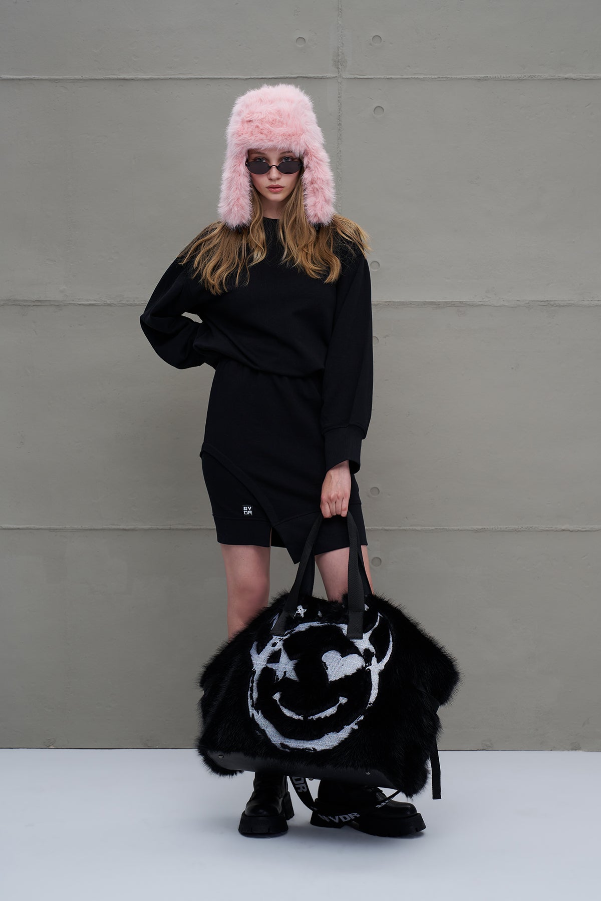 Black Asymmetric Oversize Dress 18161
