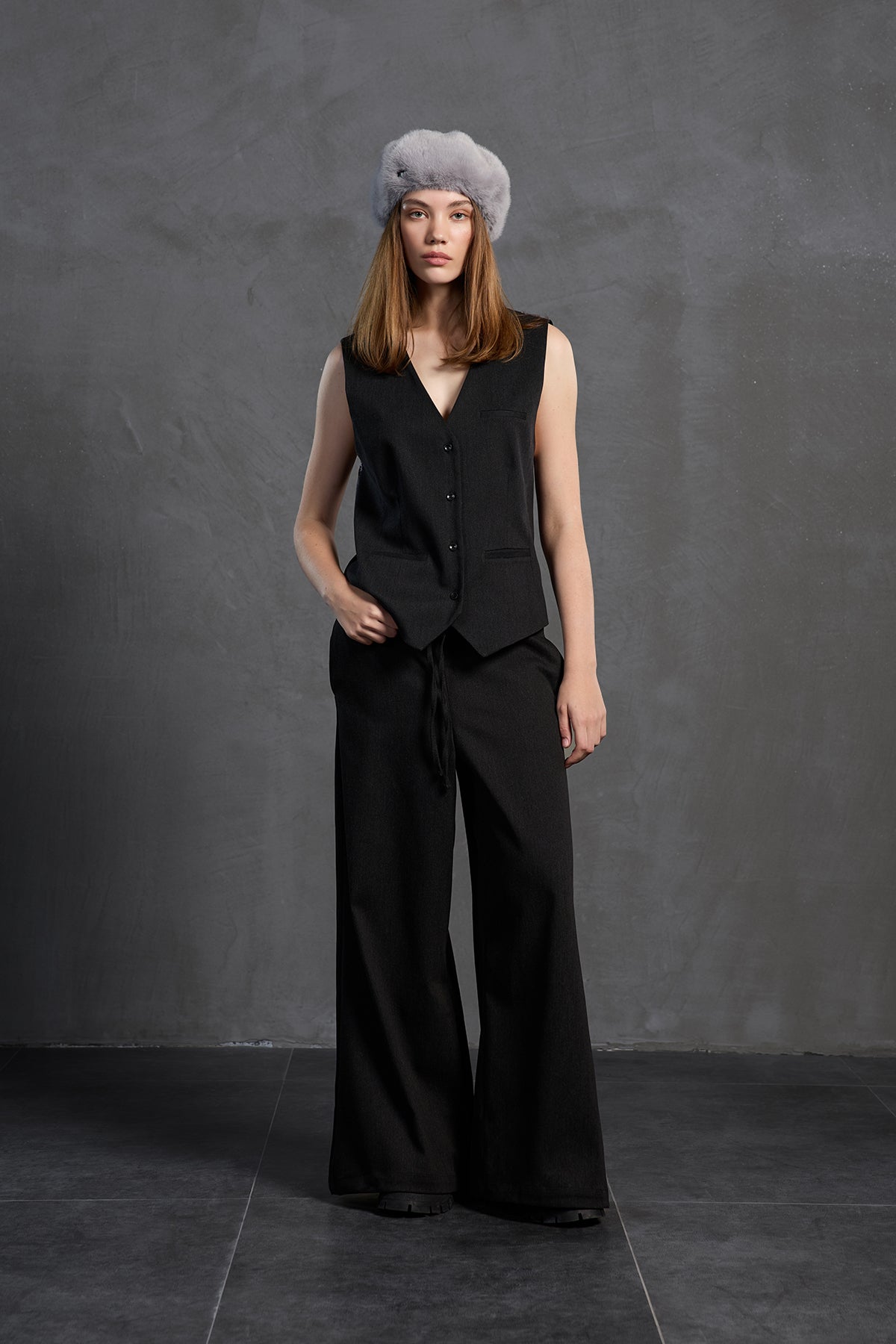 Black Wide Leg Trousers 18212