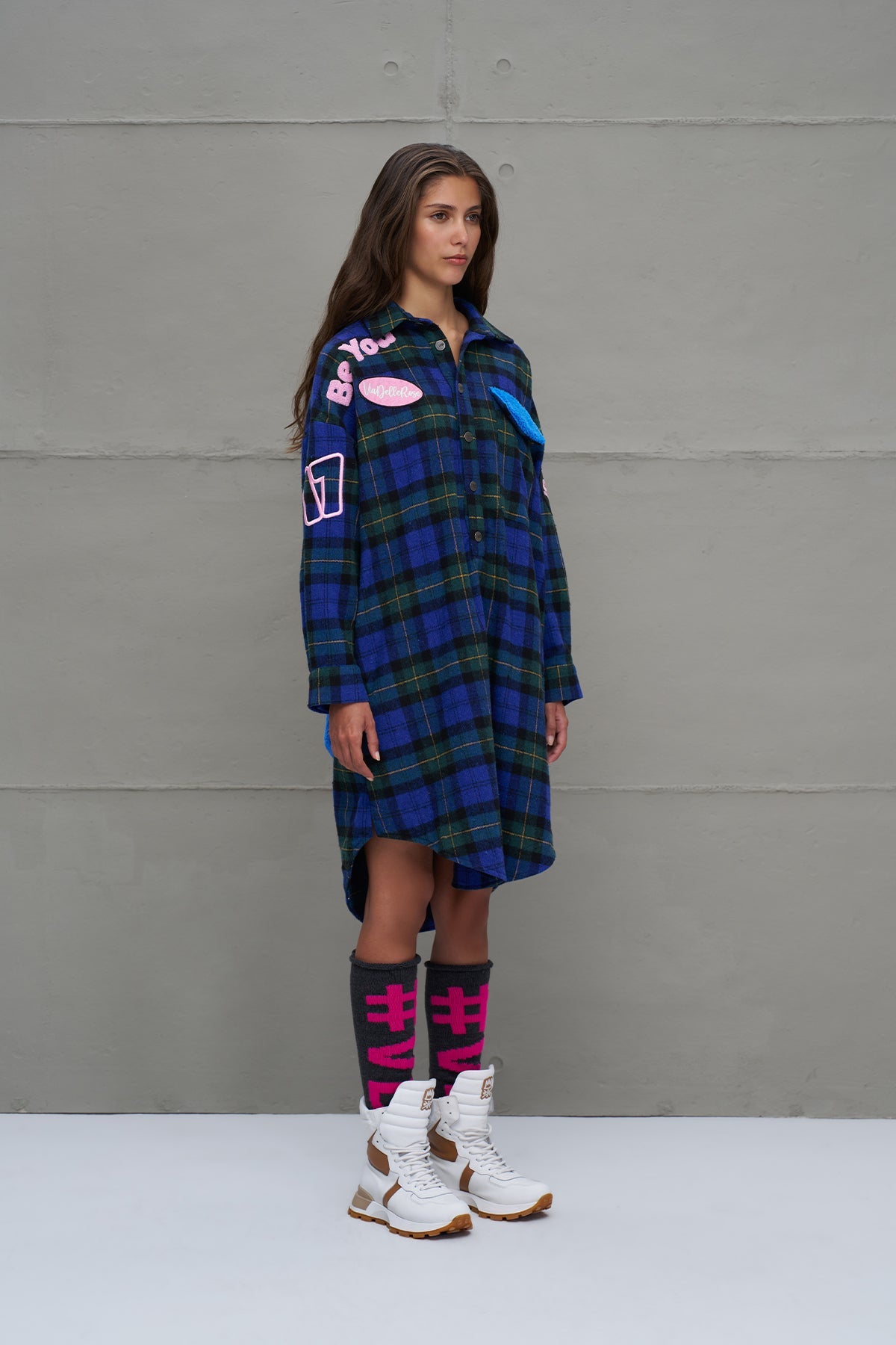 Anthracite Pink Logo Detailed Armless 18287