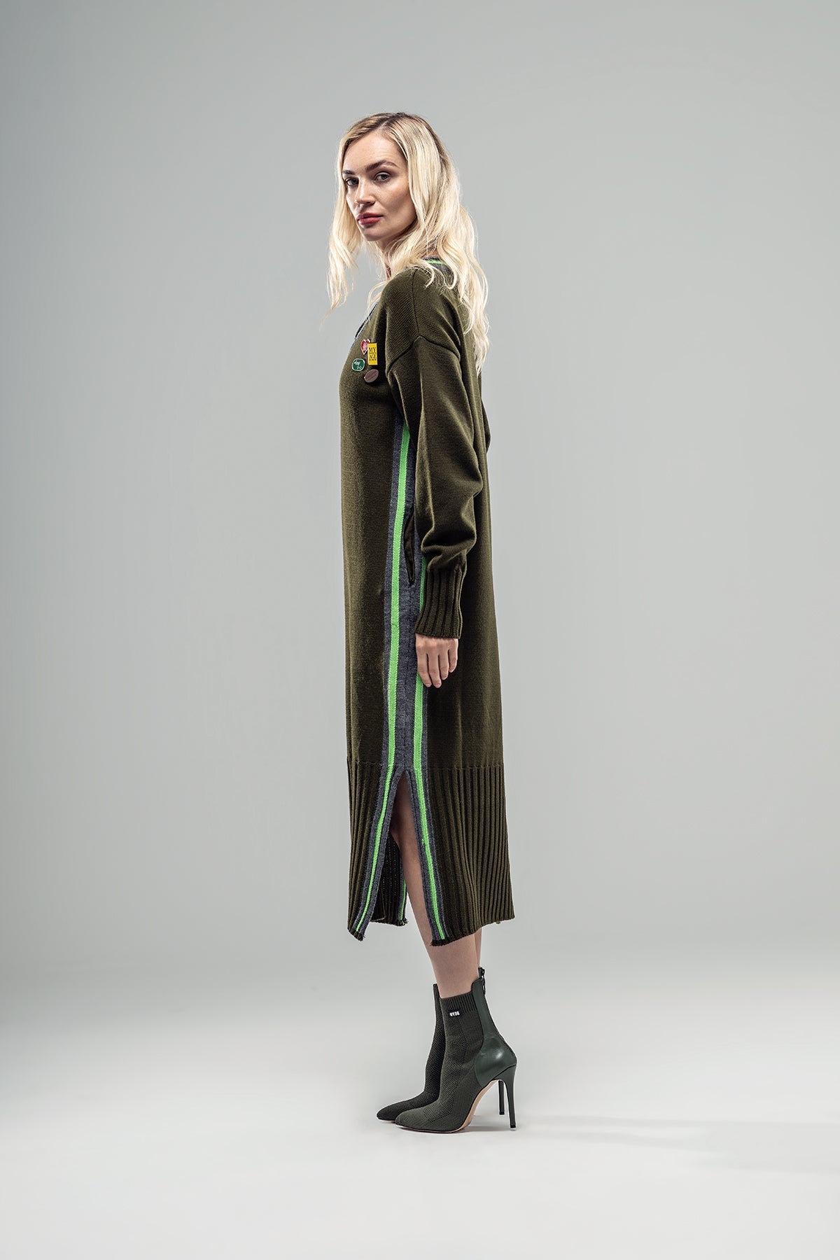Khaki Knit Dress 20024
