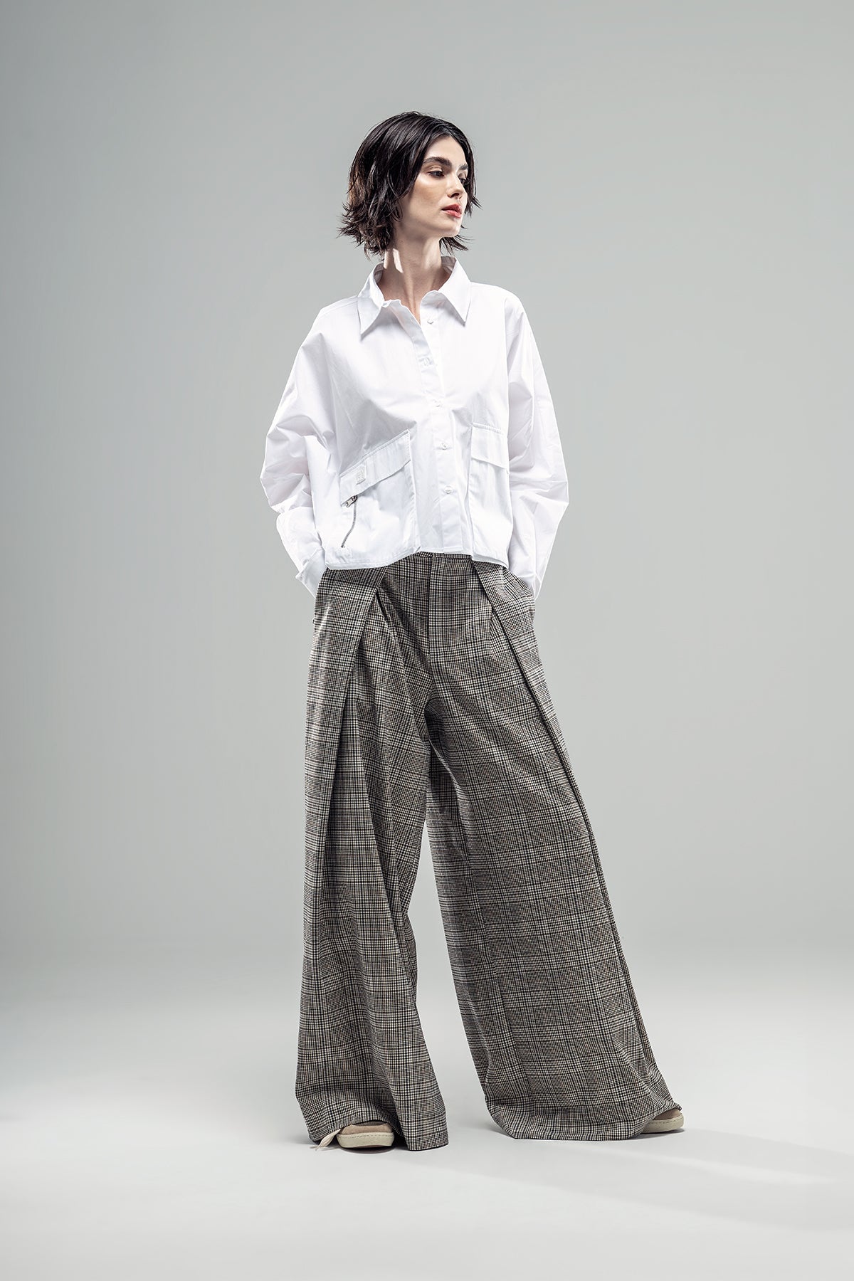 Beige Black Trousers 20186
