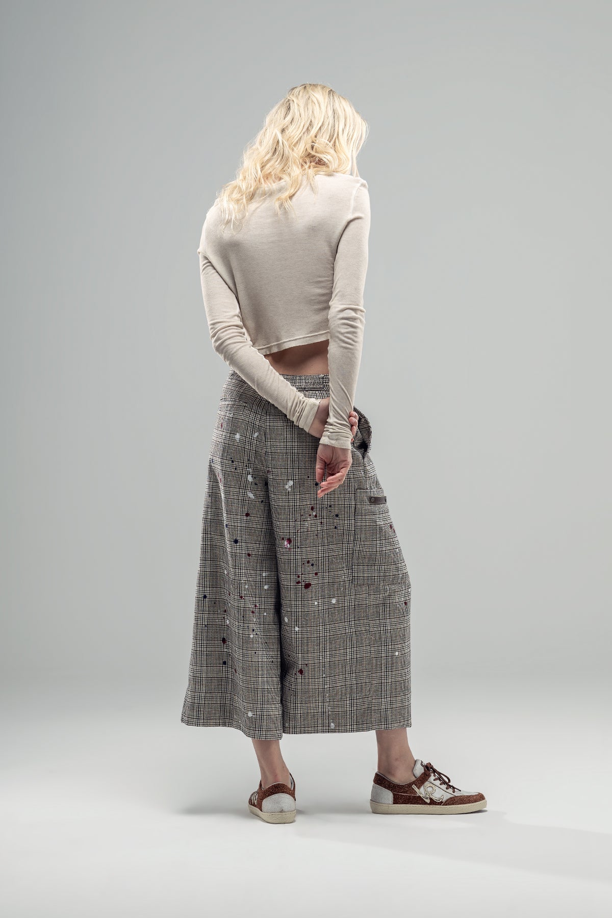 Beige Black Trousers 20250
