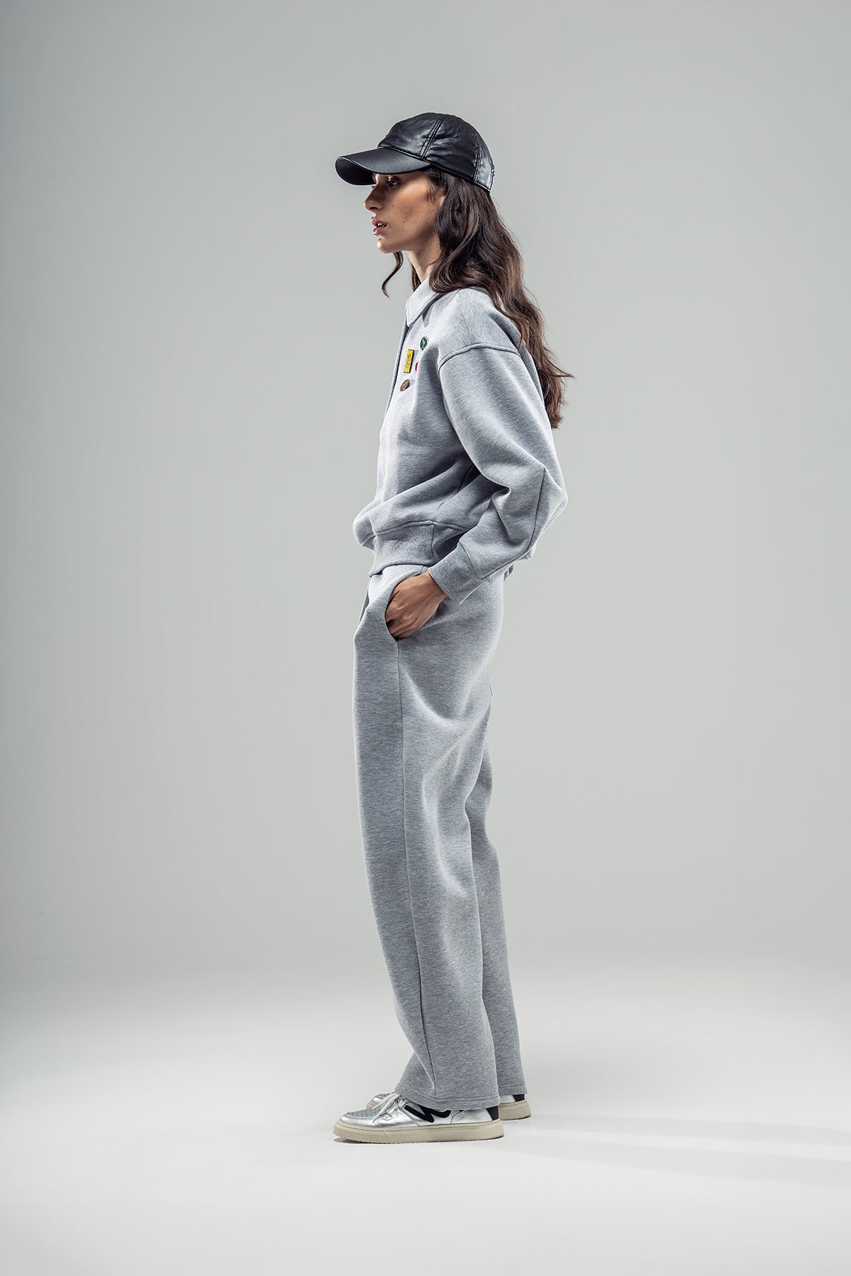 Grey Melange Trousers 20297